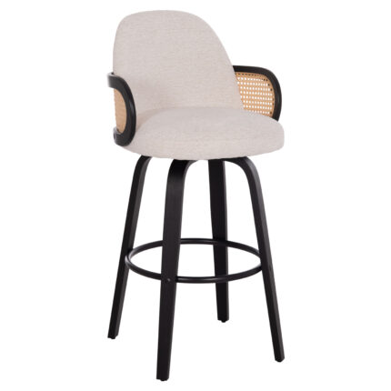 ΣΚΑΜΠΟ ΜΠΑΡ ΠΕΡΙΣΤΡΕΦΟΜΕΝΟ BECKER HM18251.02 PLYWOOD ΜΑΥΡΟ--ΕΚΡΟΥ ΥΦΑΣΜΑ 50x52x100Υ
