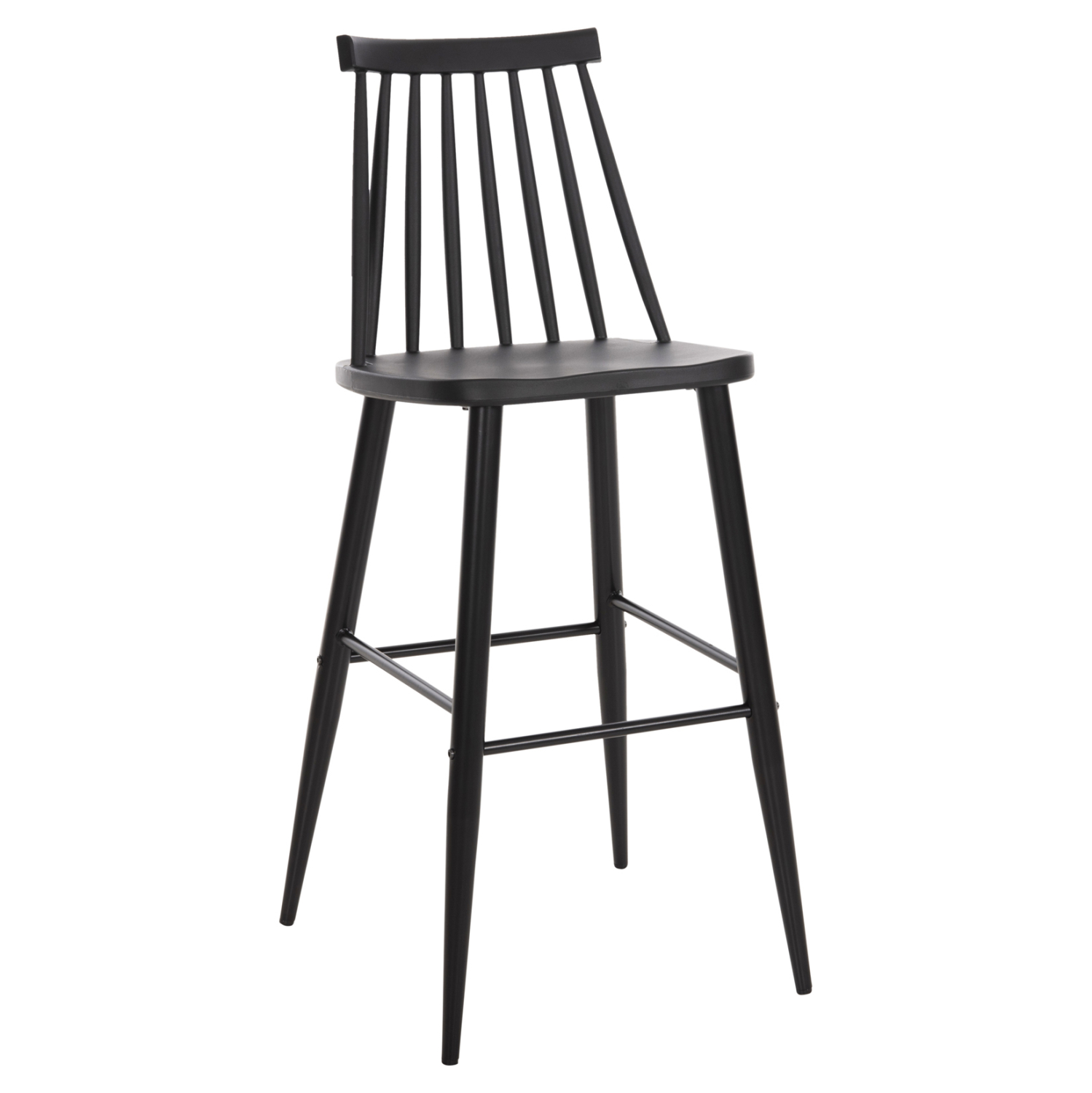 skampo-mpar-psilo-fb9845912-mayro-pp-may-10 ΣΚΑΜΠΟ ΜΠΑΡ ΨΗΛΟ VANESSA HM8459.12 ΜΑΥΡΟ PP & ΜΑΥΡΑ ΜΕΤΑΛ.ΠΟΔΙΑ 47x48,5x107Υεκ. - Image 1