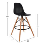 ΣΚΑΜΠΟ ΜΠΑΡ RENATA HM0173.02 ΜΑΥΡΟ 47x50x108Υ εκ. - Image 2