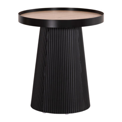 ΤΡΑΠΕΖΑΚΙ ΒΟΗΘΗΤΙΚΟ DENTON HM18023.01 MDF TOP ΦΥΣΙΚΟ ΞΥΛΟΥ-ΒΑΣΗ ΜΑΥΡΗ Φ45x51,5Υεκ.