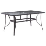 ΤΡΑΠΕΖΙ BRUNO 150X90Χ75Υεκ. ΜΕΤΑΛΛΙΚΟ ΟΡΘΟΓΩΝΙΟ ΓΚΡΙ ΜΕ ΤΡΥΠΑ ΟΜΠΡΕΛΑΣ Φ38  HM5145.11 - Image 4