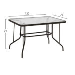 ΤΡΑΠΕΖΙ ADAM HM5679.02 ΜΕΤΑΛΛΙΚΟ ΚΑΦΕ ΜΕ ΓΥΑΛΙΝΗ ΕΠΙΦΑΝΕΙΑ 120Χ70Χ71Υεκ. - Image 2