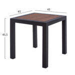 ΤΡΑΠΕΖΙ ΑΛΟΥΜΙΝΙΟΥ SABRA HM5403.02 ΓΚΡΙ ΜΕ POLYWOOD 45Χ45X45,5Yεκ. - Image 2