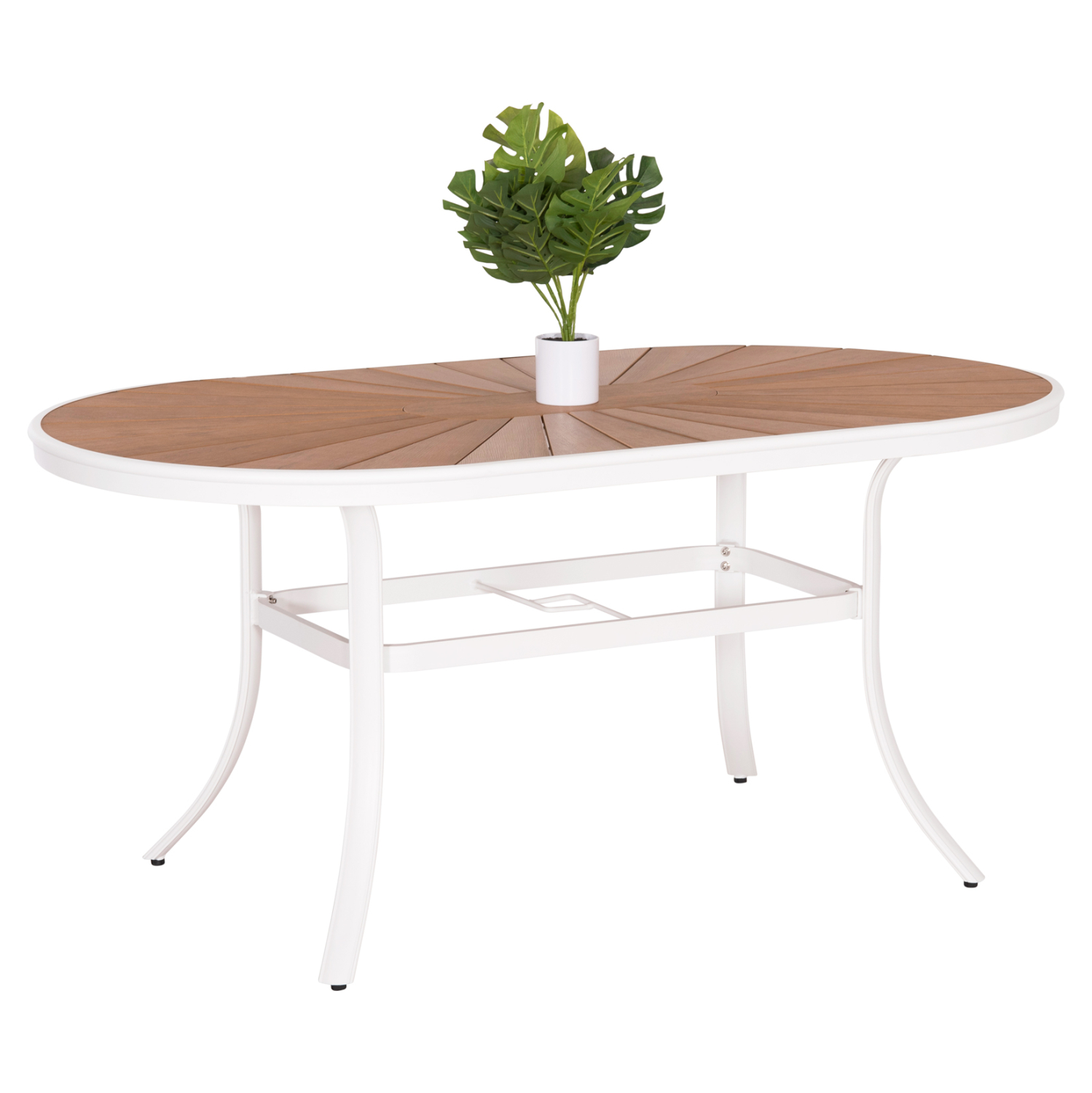 trapezi-exotchoroy-fb9628802-aloyminio-l-8 ΤΡΑΠΕΖΙ ΕΞΩΤ.ΧΩΡΟΥ TELAMO HM6288.02 ΑΛΟΥΜΙΝΙΟ ΛΕΥΚΟ & POLYWOOD 160X90Χ73.5Υεκ. - Image 1