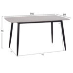 ΤΡΑΠΕΖΙ RAVEN HM18149.13 ΚΕΡΑΜΙΚΟ TOP ΜΕ ΟΨΗ ΓΚΡΙ ΜΑΡΜΑΡΟ 140x80x74Υεκ. - Image 2