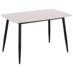 ΤΡΑΠΕΖΙ RAVEN HM9854.01 ΚΕΡΑΜΙΚΟ TOP ΜΑΤ ΛΕΥΚΟ ΜΑΡΜΑΡΟ-ΜΑΥΡΟ ΜΕΤΑΛΛΟ 120x70x73Υεκ.