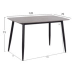 ΤΡΑΠΕΖΙ RAVEN HM9854.13 ΚΕΡΑΜΙΚΟ TOP ΓΚΡΙ ΜΑΡΜΑΡΟ-ΜΑΥΡΟ ΜΕΤΑΛΛΟ 120x70x73Υεκ. - Image 2