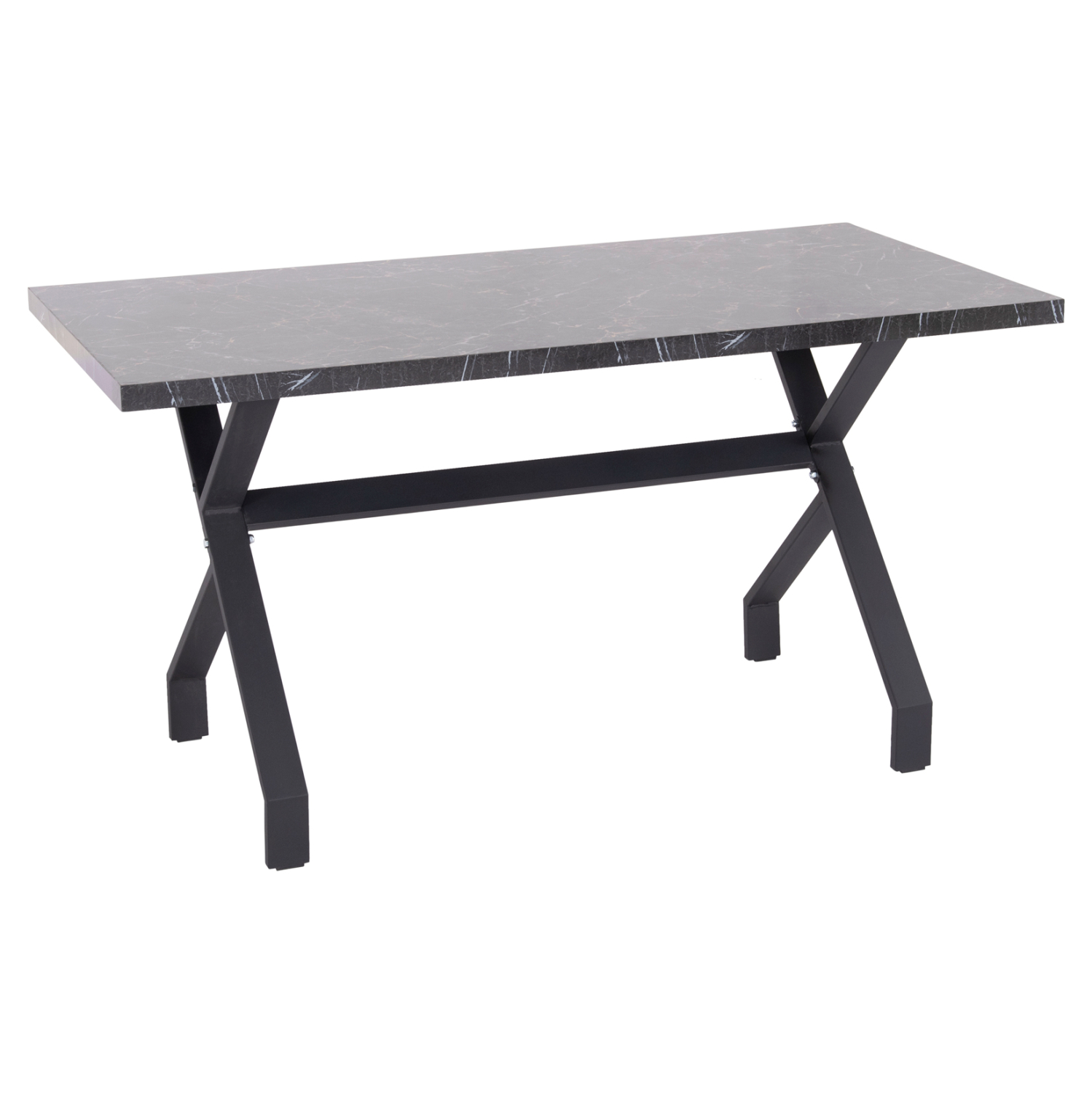 trapezi-koyzinas-fb91822102-melamini-may-8 ΤΡΑΠΕΖΙ ΚΟΥΖΙΝΑΣ LANA HM18221.02 ΜΕΛΑΜΙΝΗ ΜΑΥΡΟ ΜΑΡΜΑΡΟ-ΜΑΥΡΑ ΜΕΤΑΛ.ΠΟΔΙΑ 140x70x72.5Υεκ - Image 1