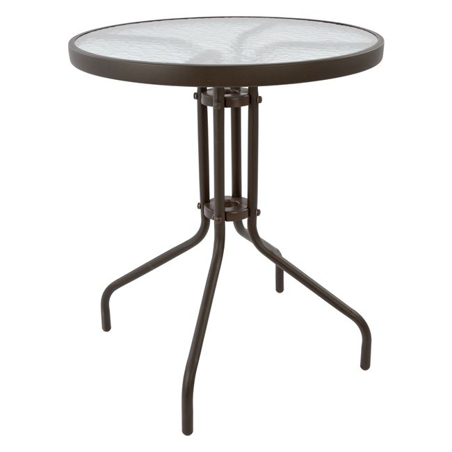 trapezi-metalliko-lima-kafe-f60x70yek-hm-6 ΤΡΑΠΕΖΙ LIMA Φ60x70Υεκ. ΚΑΦΕ ΜΕΤΑΛΛΙΚΟ ΜΕ ΓΥΑΛΙΝΗ ΕΠΙΦΑΝΕΙΑ HM5079.02 - Image 1