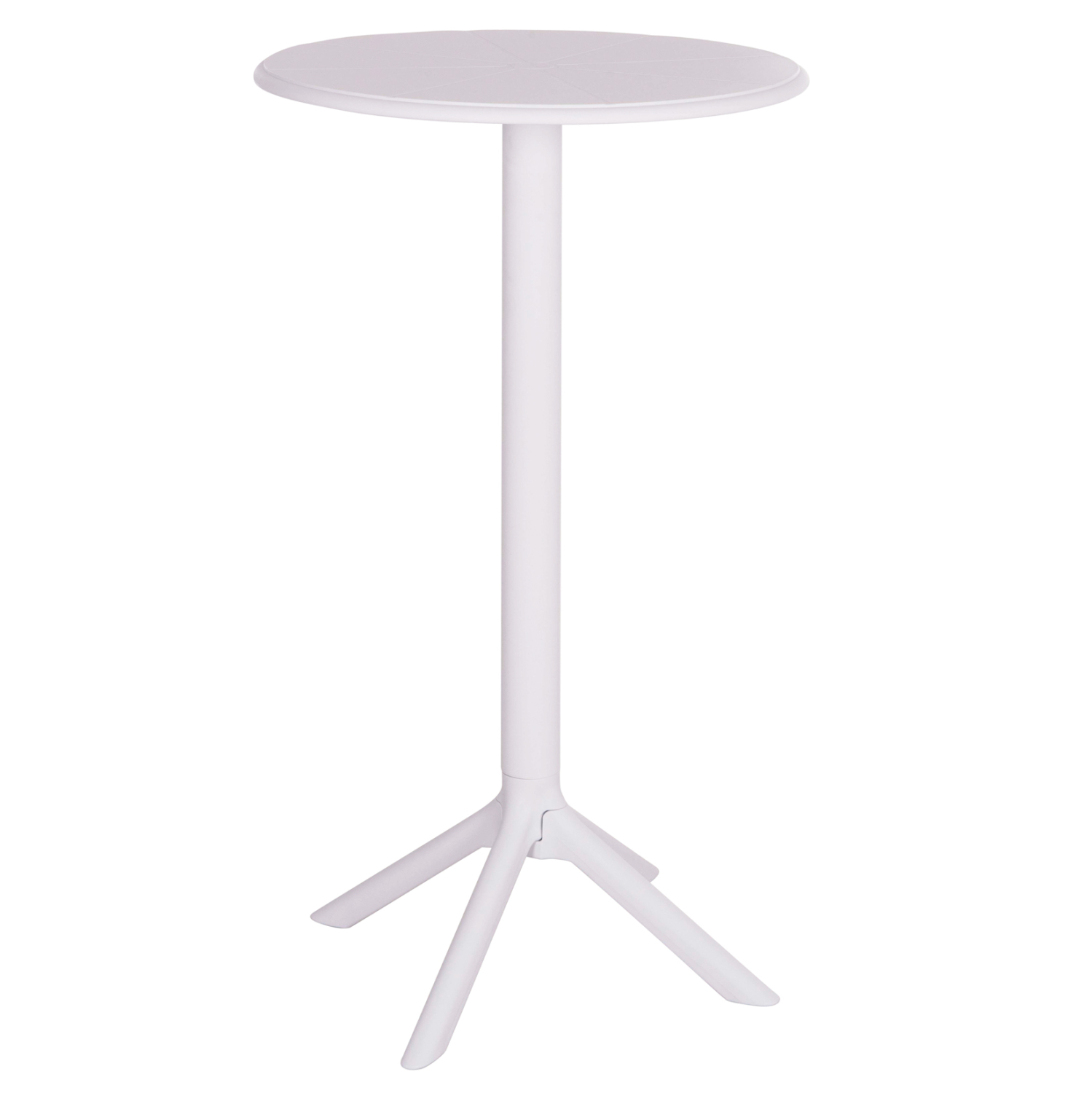 trapezi-mpar-stroggylo-fb9612611-polypro ΤΡΑΠΕΖΙ ΜΠΑΡ ΣΤΡΟΓΓΥΛΟ TERRIN HM6126.11 ΠΟΛΥΠΡΟΠΥΛΕΝΙΟ ΛΕΥΚΟ Φ60x106Υεκ. - Image 1