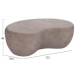 ΤΡΑΠΕΖΙ ΣΑΛΟΝΙΟΥ GERSON HM18151.03L FIBER CEMENT ΣΕ ΓΚΡΙ--122x78,5x40Υεκ. - Image 2