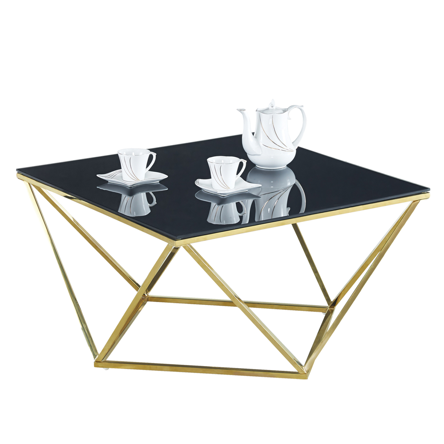 trapezi-salonioy-fb9861302-me-mayro-gyal ΤΡΑΠΕΖΙ ΣΑΛΟΝΙΟΥ WILLOW HM8613.02 ΜΕ ΜΑΥΡΟ ΓΥΑΛΙ ΚΑΙ ΕΠΙΧΡΥΣΗ ΒΑΣΗ 80X80X45 EK. - Image 1