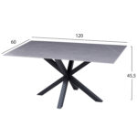 ΤΡΑΠΕΖΙ ΣΑΛΟΝΙΟΥ HM9470.05 GREY MARBLE-ΜΑΥΡΗ ΜΕΤΑΛ.ΒΑΣΗ 120x60x45,5Yεκ. - Image 2