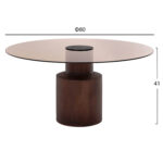 ΤΡΑΠΕΖΙ ΣΑΛΟΝΙΟΥ SUNNET HM9670 ΞΥΛΟ MANGO ΚΑΦΕ-ΓΥΑΛΙΝΟ TOP Φ80x41Y εκ. - Image 2