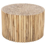ΤΡΑΠΕΖΙ ΣΑΛΟΝΙΟΥ ΣΤΡΟΓΓΥΛΟ COOTER HM9863 ΚΛΑΔΙΑ TEAK-ΦΥΣΙΚΟ Φ80x50Υεκ. - Image 3