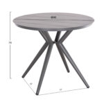 ΤΡΑΠΕΖΙ ΣΤΡΟΓΓΥΛΟ ΑΛΟΥΜΙΝΙΟΥ HIGER HM6289.01 ΓΚΡΙ Φ90x74Yεκ. - Image 2