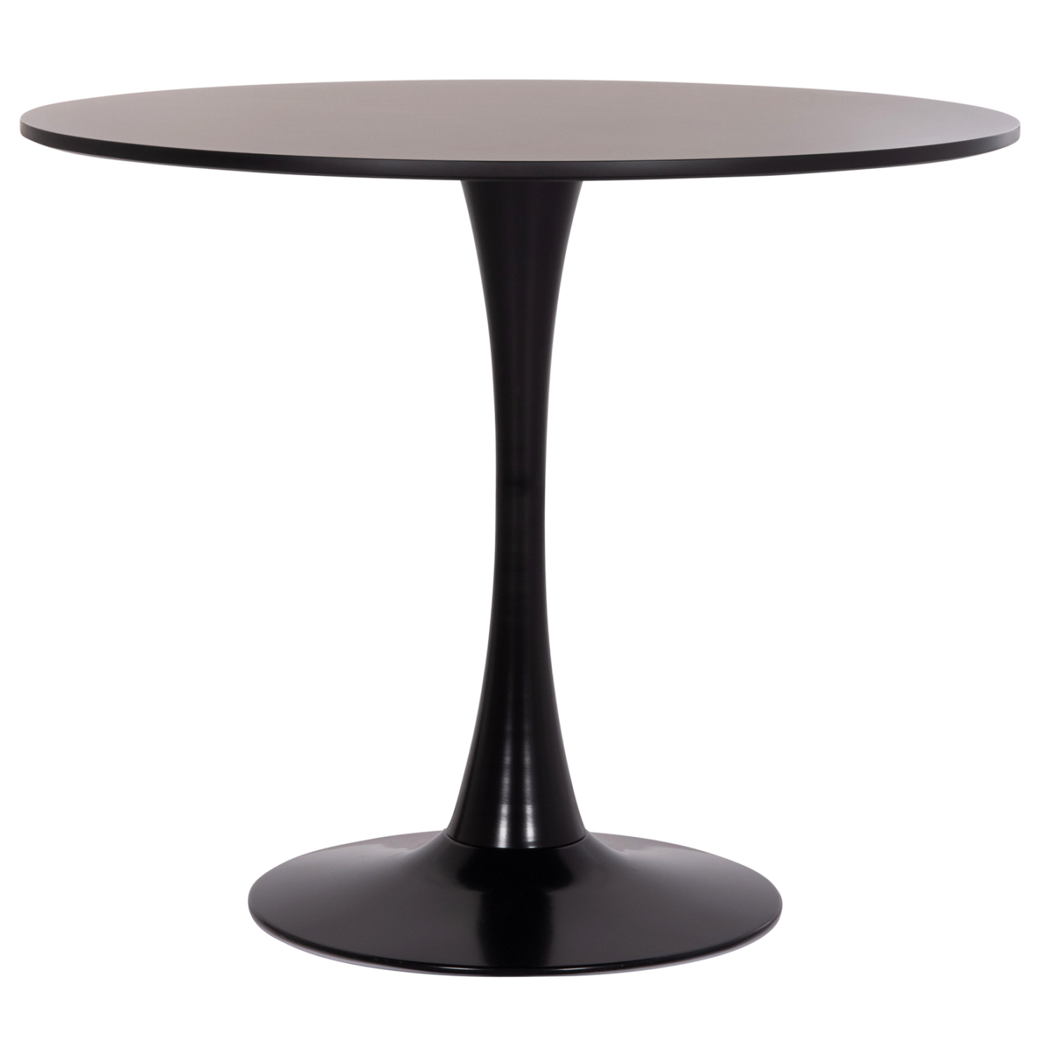 trapezi-stroggylo-fb91814102-mdf-top-bas ΤΡΑΠΕΖΙ ΣΤΡΟΓΓΥΛΟ BROLIN HM18141.02 MDF TOP-ΒΑΣΗ ΜΕΤΑΛΛΙΚΗ--ΜΑΥΡΟ Φ90x73Υεκ - Image 1