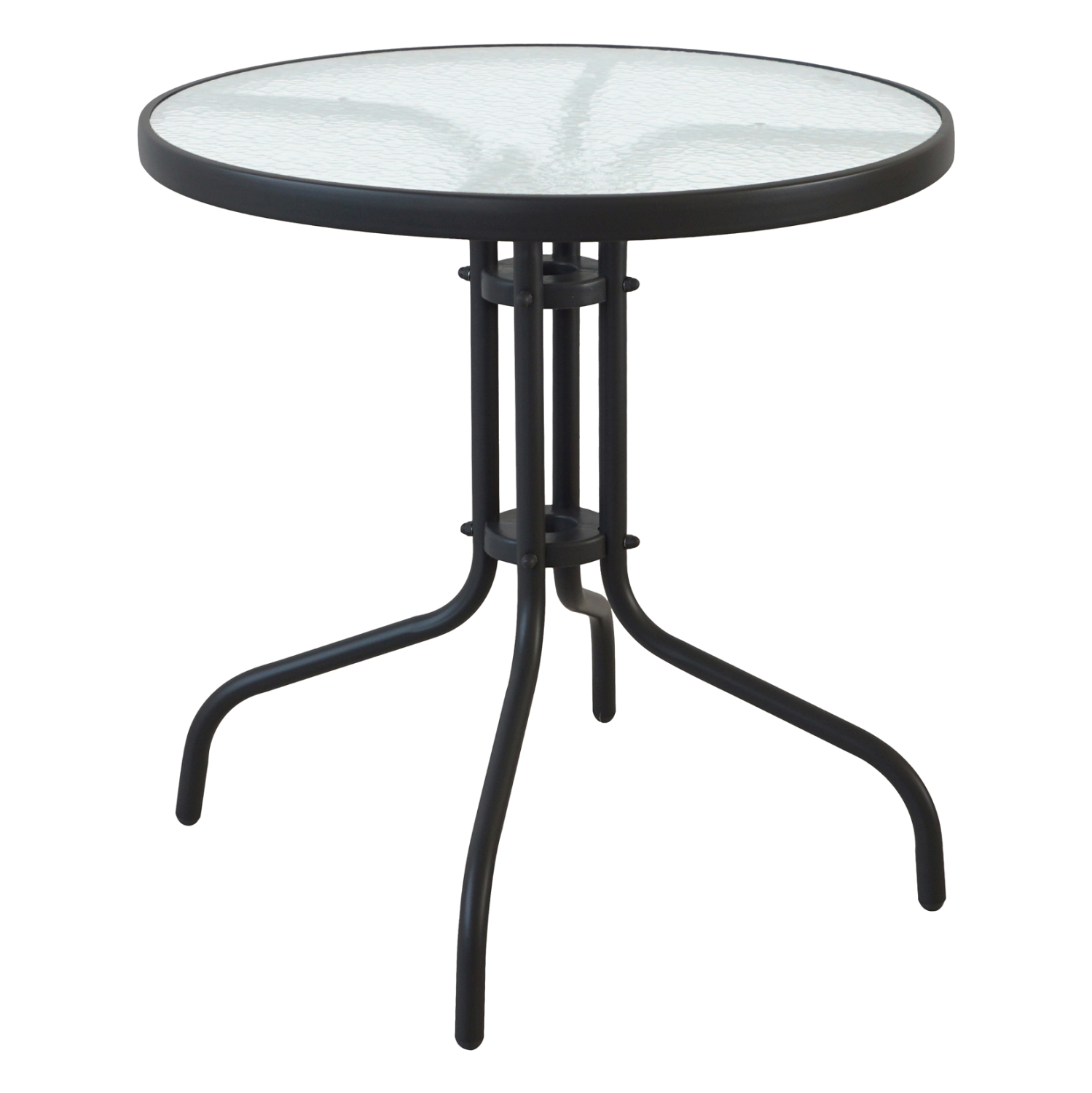 trapezi-stroggylo-fb9514603-metalliko-ma-1 ΤΡΑΠΕΖΙ ΣΤΡΟΓΓΥΛΟ LIMA HM5146.03 ΜΕΤΑΛΛΙΚΟ ΜΑΥΡΟ ΜΕ ΓΥΑΛΙΝΗ ΕΠΙΦΑΝΕΙΑ Φ70Χ70Υεκ. - Image 1