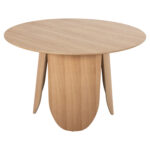 ΤΡΑΠΕΖΙ ΣΤΡΟΓΓΥΛΟ DENTY HM9612.01 MDF ΜΕ ΚΑΠΛΑΜΑ ΔΡΥΟΣ-ΧΡΩΜΑ ΔΡΥΟΣ Φ120x75Υεκ. - Image 3