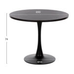 ΤΡΑΠΕΖΙ ΤΡΑΠΕΖΑΡΙΑΣ ROLLO HM9421.12 ΣΤΡΟΓΓΥΛΟ BLACK MARBLE Φ90x74Υεκ. - Image 2