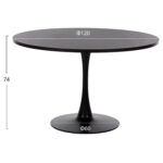 ΤΡΑΠΕΖΙ ΤΡΑΠΕΖΑΡΙΑΣ ROLLO HM9422.12 ΣΤΡΟΓΓΥΛΟ BLACK MARBLE Φ120x74Yεκ. - Image 2