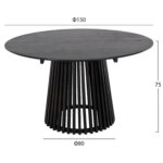 ΤΡΑΠΕΖΙ ΤΡΑΠΕΖΑΡΙΑΣ FRANTZ HM9457.12 ΜΑΣΙΦ MINDI ΞΥΛΟ ΣΕ ΜΑΥΡΟ Φ150x75Υεκ - Image 2