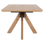 ΤΡΑΠΕΖΙ PAOLO HM9853 MDF ΜΕ ΚΑΠΛΑΜΑ ΦΡΑΞΙΝΟΥ-ΠΟΔΙΑ RUBBERWOOD-ΦΥΣΙΚΟ 180x90x75Yεκ - Image 4