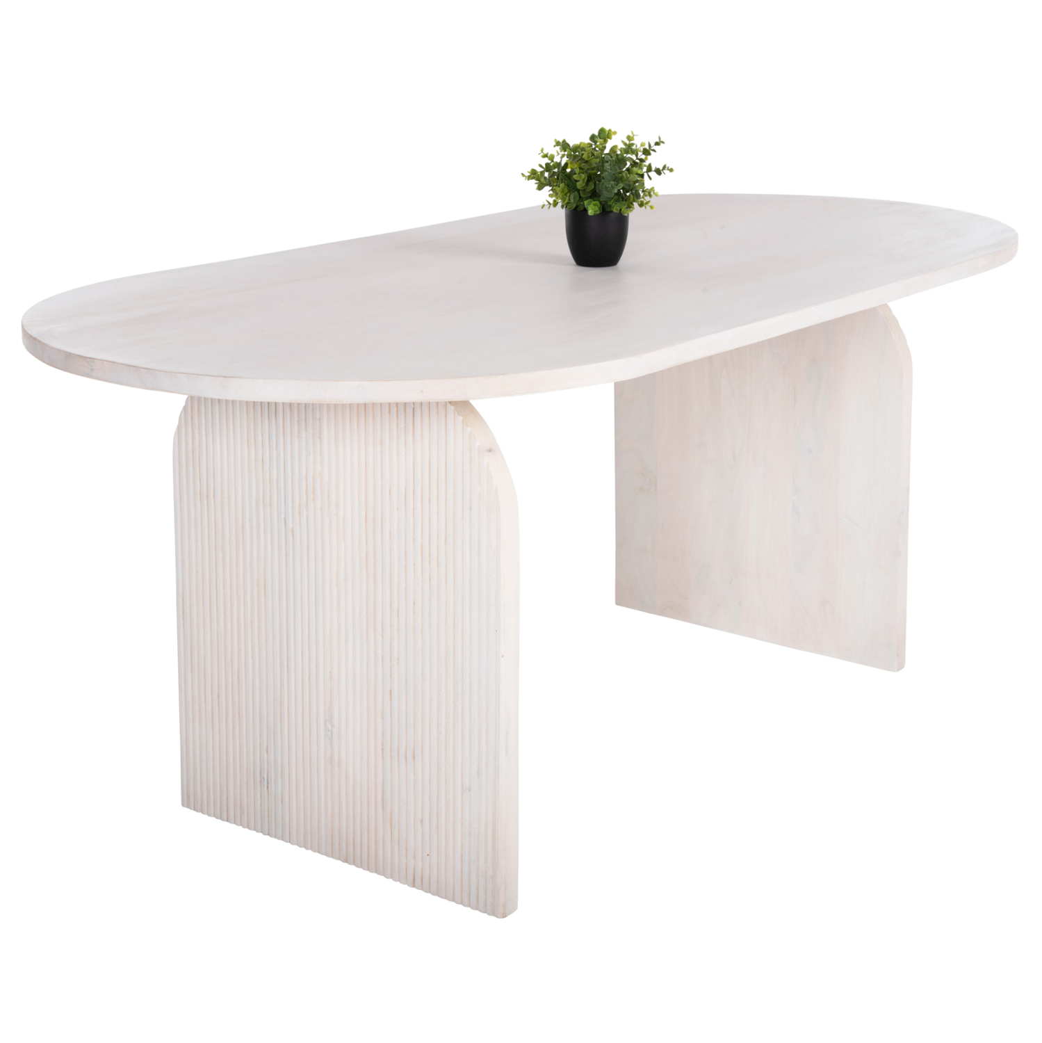 trapezi-trapezarias-obal-fb99690-masif-x ΤΡΑΠΕΖΙ ΤΡΑΠΕΖΑΡΙΑΣ ΟΒΑΛ ΗΟΝΚΥ HM9690 ΜΑΣΙΦ ΞΥΛΟ MANGO ΣΕ ΛΕΥΚΟ 180,5x90,5x76Υεκ. - Image 1