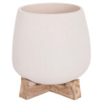 ΓΛΑΣΤΡΑ ΕΣ.ΧΩΡΟΥ FRELLO HM4674.02S ΛΕΥΚΟ FIBER CEMENT--TEAK ΒΑΣΗ 14,5x14,5x16Υεκ. - Image 5