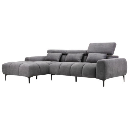 ΚΑΝΑΠΕΣ ΑΡΙΣΤΕΡΗ ΓΩΝΙΑ DIVYA HM3267.12L ΓΚΡΙ ΥΦΑΣΜΑ 264x175x99Υεκ.