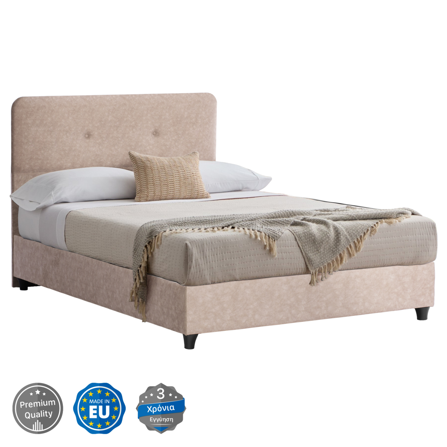 krebati-fb964822-mpez-yfasma-tnubuck-120-6 ΚΡΕΒΑΤΙ HM648.22 DOLORES, ΜΠΕΖ ΥΦΑΣΜΑ τ.NUBUCK, 120x200 εκ. - Image 1