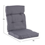 ΜΑΞΙΛΑΡΙ ΥΦΑΣΜΑΤΙΝΟ ΜΕ ΠΛΑΤΗ ΓΚΡΙ 96x46x7 εκ. HM5745.10 - Image 2