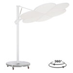 ΟΜΠΡΕΛΑ ΜΕ ΒΑΣΗ ΣΕΙΡΑ CANNOPY (flower) HM21286.02 ΑΛΟΥΜΙΝΙΟ-ΓΡΑΝΙΤΗΣ-ΛΕΥΚΟ 2,38x2,2μ