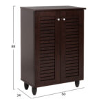 ΠΑΠΟΥΤΣΟΘΗΚΗ-ΝΤΟΥΛΑΠΑ PROLLY HM9608.01 ΜΕΛΑΜΙΝΗ WENGE-2ΠΟΡΤΕΣ-4ΡΑΦΙΑ 60x34x88Υεκ. - Image 2