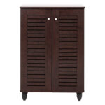 ΠΑΠΟΥΤΣΟΘΗΚΗ-ΝΤΟΥΛΑΠΑ PROLLY HM9608.01 ΜΕΛΑΜΙΝΗ WENGE-2ΠΟΡΤΕΣ-4ΡΑΦΙΑ 60x34x88Υεκ. - Image 3