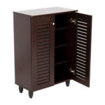 ΠΑΠΟΥΤΣΟΘΗΚΗ-ΝΤΟΥΛΑΠΑ PROLLY HM9608.01 ΜΕΛΑΜΙΝΗ WENGE-2ΠΟΡΤΕΣ-4ΡΑΦΙΑ 60x34x88Υεκ. - Image 5