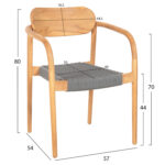 ΠΟΛΥΘΡΟΝΑ OSLO HM9636.08 ΞΥΛΟ TEAK ΦΥΣΙΚΟ & ΣΧΟΙΝΙ--B’ΔΙΑΛΟΓΗΣ 55x54x80Yεκ. - Image 2