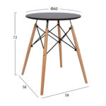 ΣΕΤ ΤΡΑΠΕΖΑΡΙΑΣ 3ΤΜΧ TWIST HM21371 ΣΤΡΟΓΓΥΛΟ ΤΡΑΠΕΖΙ Φ60 & 2 ΚΑΡΕΚΛΕΣ ΣΕ ΜΑΥΡΟ - Image 2