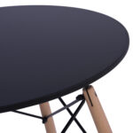 ΣΕΤ ΤΡΑΠΕΖΑΡΙΑΣ 3ΤΜΧ TWIST HM21371 ΣΤΡΟΓΓΥΛΟ ΤΡΑΠΕΖΙ Φ60 & 2 ΚΑΡΕΚΛΕΣ ΣΕ ΜΑΥΡΟ - Image 5