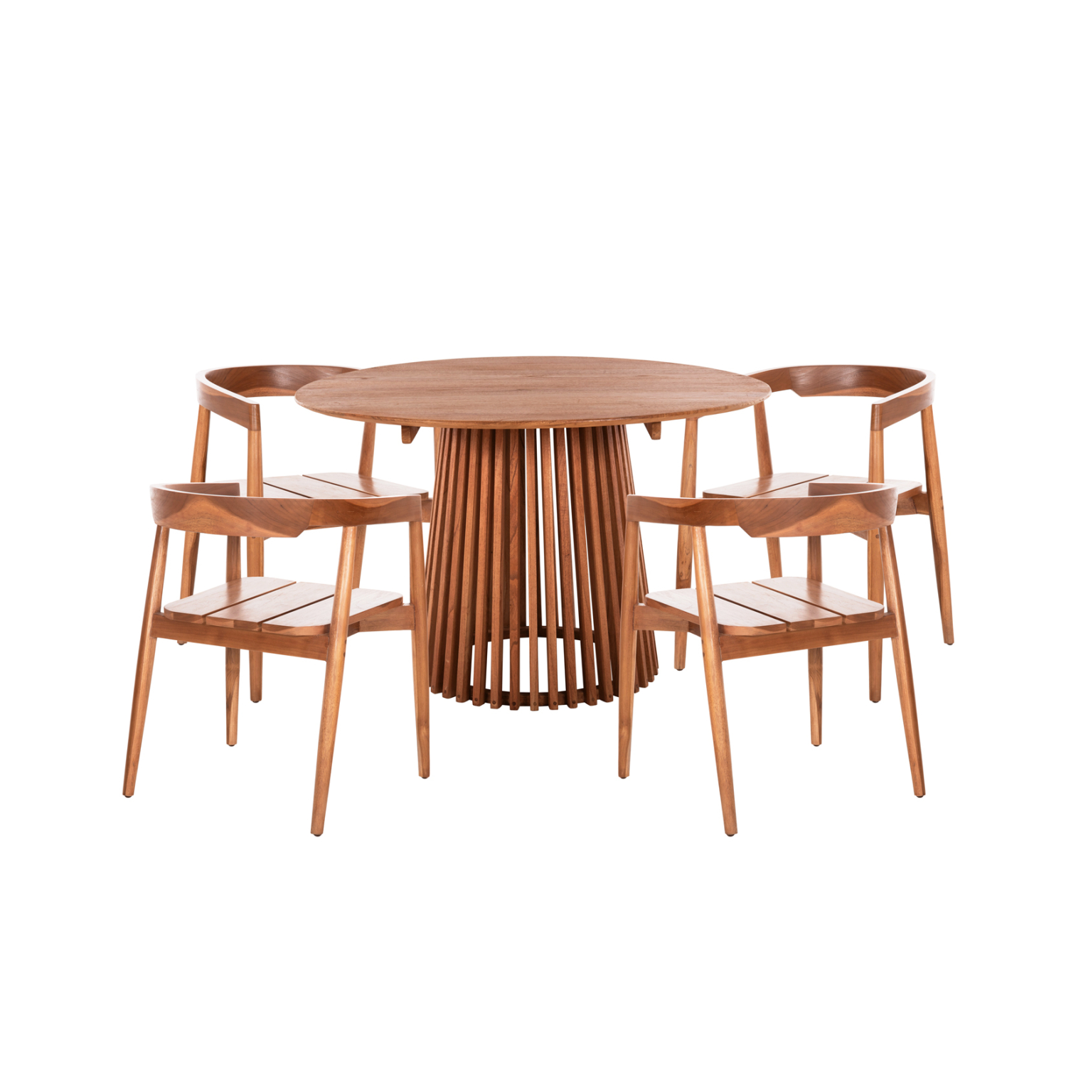set-trapezarias-5tmch-fb92107403-stroggy ΣΕΤ ΤΡΑΠΕΖΑΡΙΑΣ 5ΤΜΧ ADONIS HM21074.03 ΣΤΡΟΓΓΥΛΟ ΤΡΑΠΕΖΙ Φ120εκ. & 4 ΚΑΡΕΚΛΕΣ - Image 1