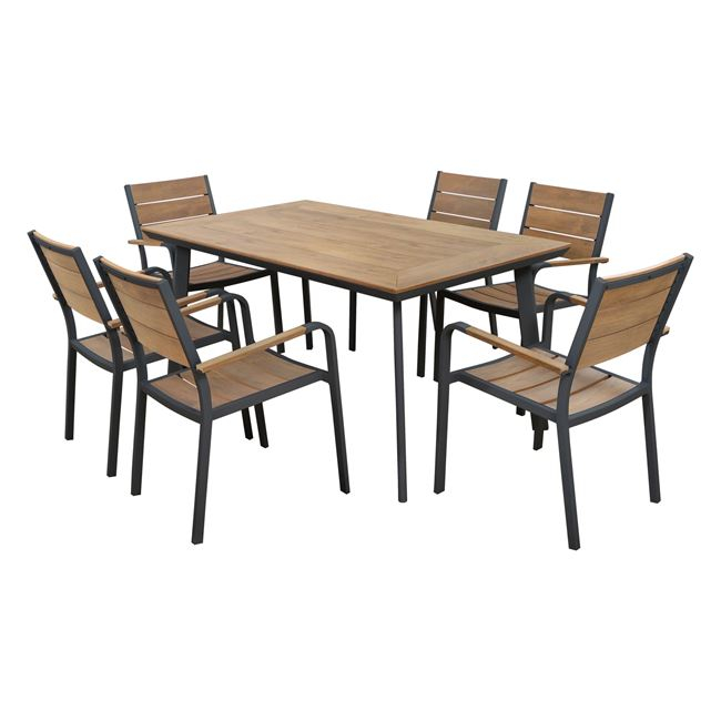 set-trapezarias-7tmch-se-gkri-chroma-hm5-3 ΣΕΤ ΤΡΑΠΕΖΑΡΙΑΣ 7ΤΜΧ ΣΕ ΓΚΡΙ ΧΡΩΜΑ HM5240.02 - Image 1