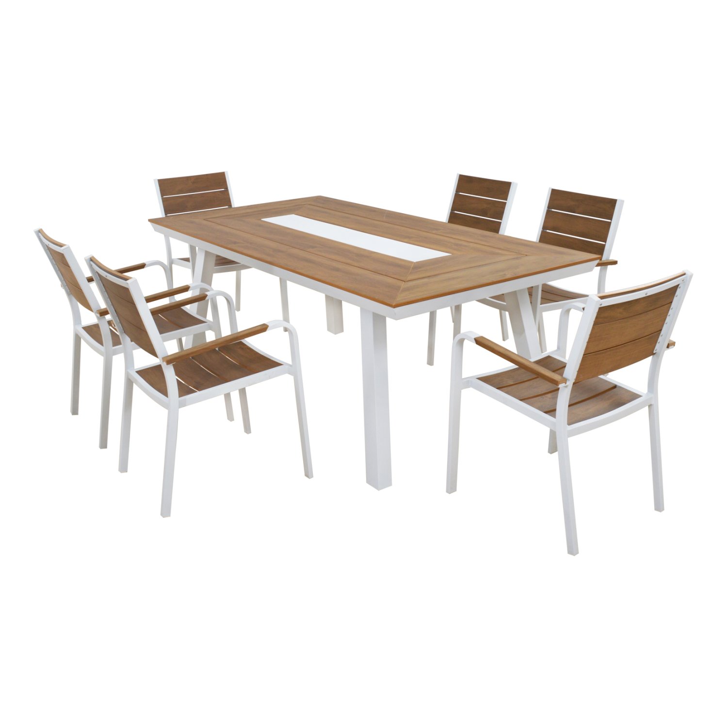 set-trapezarias-fb91073801-trapezi-6-pol-9 ΣΕΤ ΤΡΑΠΕΖΑΡΙΑΣ TABER HM10738.01 ΤΡΑΠΕΖΙ & 6 ΠΟΛΥΘΡΟΝΕΣ-ΑΛΟΥΜΙΝΙΟ & POLYWOOD-ΛΕΥΚΟ - Image 1