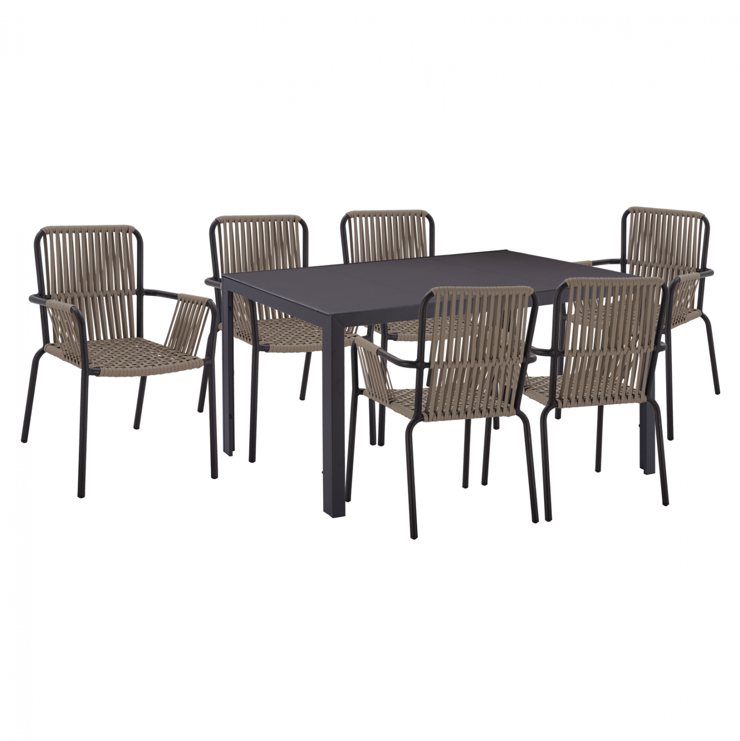 set-trapezarias-orthogonio-fb91152501-3 ΣΕΤ ΤΡΑΠΕΖΑΡΙΑΣ 7 ΤΜΧ ΤΡΑΠΕΖΙ ΓΚΡΙ 150X90 ΚΑΙ ΠΟΛΥΘΡΟΝΑ ΜΕ ΣΧΟΙΝΙ HM11525.01 - Image 1