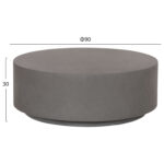 ΤΡΑΠΕΖΙ ΜΕΣΗΣ FIBER CEMENT ΣΤΡΟΓΓΥΛΟ KYOKO HM6579.01 ΓΚΡΙ Φ90x30Υεκ. - Image 2