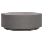 ΤΡΑΠΕΖΙ ΜΕΣΗΣ FIBER CEMENT ΣΤΡΟΓΓΥΛΟ KYOKO HM6579.01 ΓΚΡΙ Φ90x30Υεκ. - Image 3