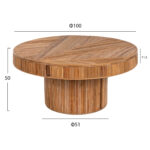 ΤΡΑΠΕΖΙ ΣΑΛΟΝΙΟΥ GATSBY ΣΤΡΟΓΓΥΛΟ HM9651 RATTAN ΧΡΩΜΑ ΦΥΣΙΚΟ Φ100x50Y εκ. - Image 2