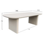 ΤΡΑΠΕΖΙ ΤΡΑΠΕΖΑΡΙΑΣ FIBER CEMENT AZAMI HM6601.02 ΜΠΕΖ 300x112x75Υεκ. - Image 2