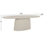 ΤΡΑΠΕΖΙ ΤΡΑΠΕΖΑΡΙΑΣ FIBER CEMENT ΟΒΑΛ BRECCAN HM6577.02 ΜΠΕΖ 240x100x75Υεκ. - Image 2