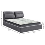 ΚΡΕΒΑΤΙ ΔΙΠΛΟ & ΣΤΡΩΜΑ KENDRA HM10720.01 ΓΚΡΙ ΒΕΛΟΥΔΟ ΜΕ ΑΠΟΘ.ΧΩΡΟ--ΓΙΑ 160x200εκ - Image 3