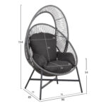ΠΟΛΥΘΡΟΝΑ-ΦΩΛΙΑ RULER HM6506.01 ΓΚΡΙ ΜΕΤΑΛΛΟ-P.E.RATTAN-ΜΑΞΙΛΑΡΙΑ 90x85x154Υεκ - Image 2